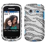 Rhinestones Protector Case for Samsung Character R640, Zebra Stripes Full D ....