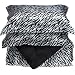Divatex Home Fashions Royal Opulence Woven Satin Stripe Full/Queen Comforter Mini, Set Zebra/Black