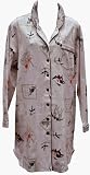 RocketWear Women's Broadway Cats Print Pink Long Sleeve Button Front Cotton Knit Nightshirt