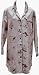 : RocketWear Women's Broadway Cats Print Pink Long Sleeve Button Front Cotton Knit Nightshirt