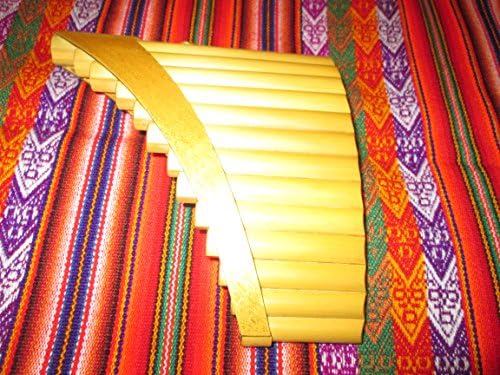 Small Pan Flute Curved 13 Pipes Natural Bamboo From Peru -Item in Usa- Case Included -