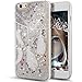 iPhone 6S Case,NSSTAR iPhone 6 Case,iPhone 6S Liquid Case,Flowing Liquid Floating Bling Glitter Sparkle Silver Stars Hard Case for Apple iPhone 6S (2015)/ iPhone 6 (2014),Elegant Feathers