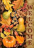 Welcome Harvest - Autumn/fall - Large Size 28 Inch X 40 Inch Decorative Flag