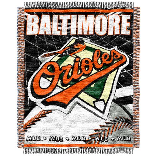 MLB Baltimore Orioles 48-Inch-by-60-Inch Jacquard Acrylic Throw