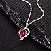 Caperci Sterling Silver Diamond Accent Heart Created Ruby Pendant Necklace, 18''