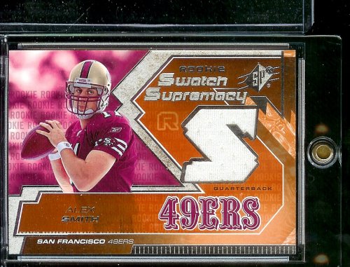 2005 SPx Alex Smith Rookie Swatch Supremecy Jersey San Francisco 49ers Football Card - Mint Condition - Shipped In Protective Display Case