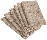 DII Checker Weave Napkin, Bark, Set of 6