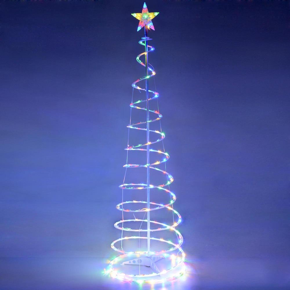 5ft LED Spiral Tree Light 141 Bulbs Indoor Outdoor Yard Christmas Multicolor Art