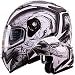 Dual Visor Modular Flip up Matte Black and White Demon Samurai Motorcycle Sno... RS.13349.00