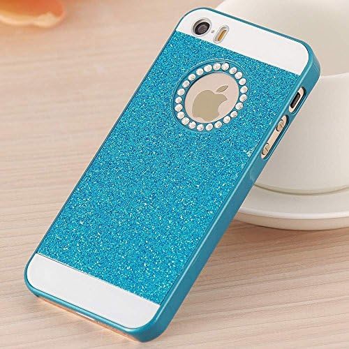 Sparkling Case for Apple iPhone 6, Luxury Sparkling Glitter Crystal Rhinestone Diamond Design Hard Back Case Protective Cover Apple iPhone 6 4.7 Inch Case Set (Set Includes Two Cases - Silver and Blue)