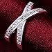 BOHG Jewelry Womens 925 Sterling Silver Plated Cubic Zirconia CZ Double 