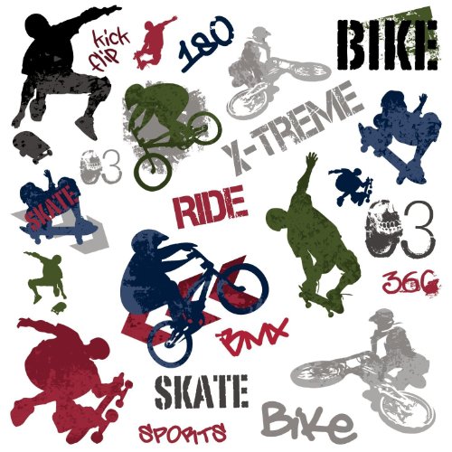 EXTREME SPORTS 25 BiG Wall Stickers BMX SKATE Room Decor Decals SKATEBOARD bOyS