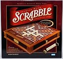 Premier Wood Scrabble Crossword Game - Luxury Edition with Rotating Board