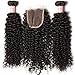 B&F Hair Unprocessed Brazilian Virgin Curly Hair Weave 3piece/lot Bundles with 1piece Free Part Lace Closure 100% Human Hair Extensions Nature Color