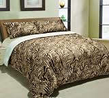 613lbadP9sL. SL160  Brown Cheetah Down Alternative Sherpa Comforter, Borrego Queen Blanket