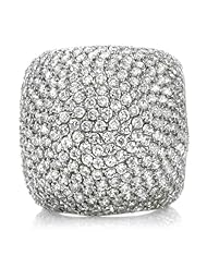 Ricis Curved Cocktail Ring - Silver Tone