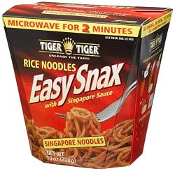 Tiger Tiger Easy Snax, Singapore Sauce Rice Noodles, 10-Ounce Boxes (Pack of 8)
