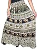 Boho Maxi Skirt Animals Print Ivory Cotton Peasant Long Skirts for Womens