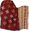 Women Gifts - Embroidered Wool Shawls with Beautiful Thread & Mirror Work 80 x 40 inches (ktds478)