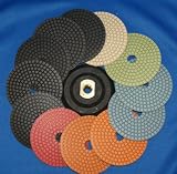 4 Wet Diamond Polishing Pad Kit 12+1 pcs for Granite/Marble Polish Pad