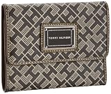 Tommy Hilfiger Continental French Wallet,Dark Chocolate/Ecru,one size