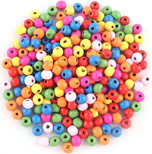 Crystallove 200pcs Round Color Beads Buttons Bulk for Handmade Scrapbooking Crafts (Dia.0.7cm)