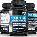 SHEER TESTOSTERONE Booster, Best Testosterone Booster For Men With Fenugreek, 90 Count