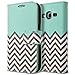 Galaxy Core Prime G360 Case, Galaxy Prevail LTE Case, RANZ Stylish Design Deluxe PU Leather Folio Flip Book Wallet Pouch Case Cover (Teal Waves) For Samsung Galaxy Core Prime G360 / Samsung Galaxy Prevail LTE