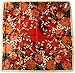 corciova Womem's 100% Silk Feeling Head Scarf for Sleeping Headband 35x35 Inches Camellia Flower Gold Red