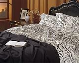 Scent Sation 100CCBZBRA Charmeuse Zebra Print California King Sheet Set