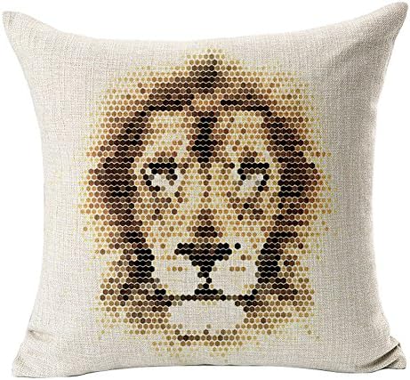 Yo-You Decorative Sofa Throw Pillowslip Animal Print Cotton Linen Cushions Cover (AA4)