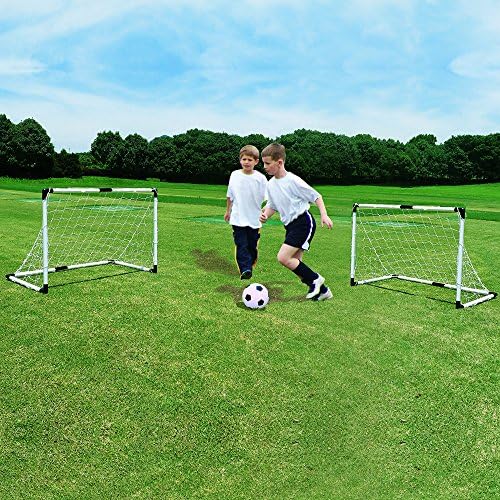Twin Soccer/Hockey goals with Nets, Stakes, 6" Ball and Pump