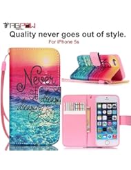 Wireless: iPhone 5 Case, iPhone 5S Case, TabPow [Wallet Case] Never Stop Dreaming Ocean PU Leather Flip Case [Card Slot Case] [Magnetic Closure]For Apple iPhone 5/5S - TabPow