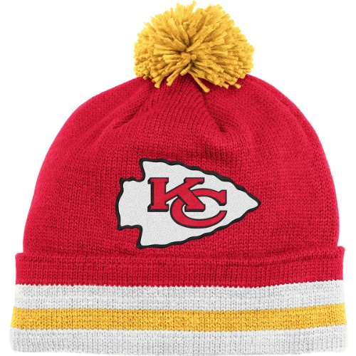 Mitchell & Ness Kansas City Chiefs Throwback Jersey Stripe Knit Hat One Size Fits All