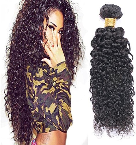 Kapelli(TM) Brazilian Curly Virgin Hair 3 Bundles Brazilian Jerry Curly Hair Extensions Human Hair Weave Natural Black Color(18" 20" 22")