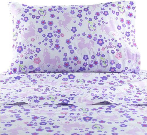 Disney Cinderella ROYAL HORSES purple lavendar Twin size Sheet Set