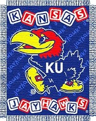 Kansas Jayhawks Acrylic Triple Woven Jacquard Baby Blanket/Throw (36"x46") - NCAA College Athletics