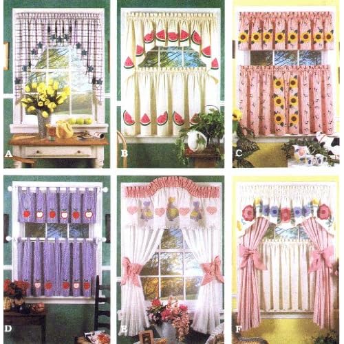 Simplicity 8924 Sewing Pattern Valance Swags Cafe Curtains Curtain