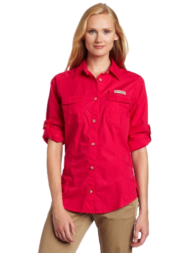 Columbia Womens Bonehead Long Sleeve Fishing Shirt (Bright Rose, Small)