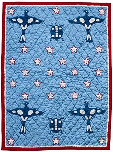 Divine Baby Native American Boy Brave, Blue, 33" x 44''