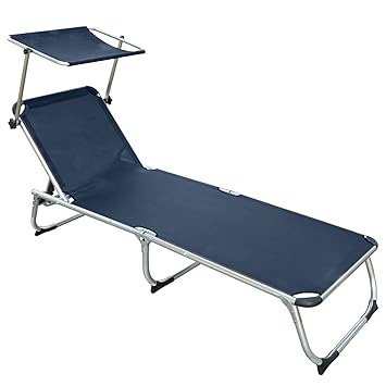 Alu Sonnenliege Gartenliege Relaxliege Dreibeinliege Mit Dach 3 Farben De Shop