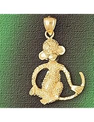 Dazzlers Solid 14k Gold Monkey Charm Pendant Available in three colors from jewelsberry (weights: 7.0 grams only)