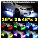 7 Color Underglow Neon Led Strips with Wireless Black Remote