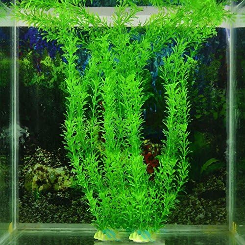13" (2 Pcs) Green Artificial Plastic Plant Grass Fish Tank Aquarium Ornament Decoration