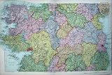 BACON ATLAS 1902 MAP IRELAND CENTRAL COUNTIES DUBLIN