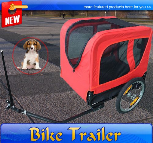 New Red Little Animals Bike Bicycle Pet Cat Dog Trailer Carrier
