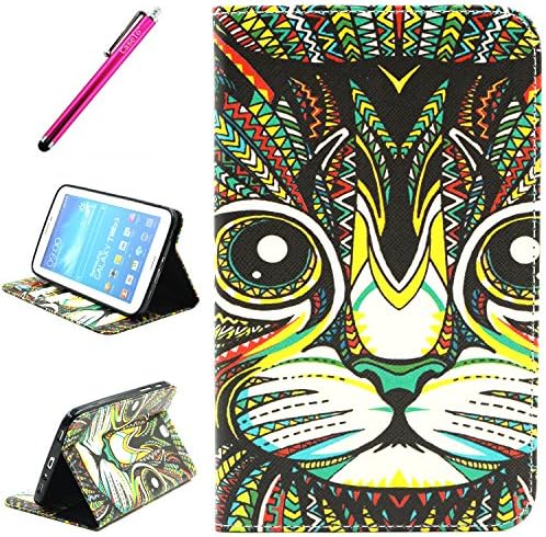 Galaxy Tab 4 10.1 Case, Yummi New Book Style [STAND Design] PU Leather Wallet Case Cover Built In Card Holder Magnetic Flip Closure For Samsung Galaxy Tab 4 10.1 inch T530+ One Stylus [Cat]