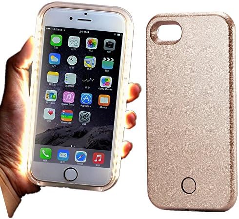 Illuminated Selfie Light Phone Case for IPhone 7 Plus 5.5" LED Flash Luminous Back Cover (iphone 7 plus - golden)