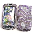 Samsung Epic 4G (Sprint) Snap-on Protector Hard Case Rhinestone Cover "Pretty Hearts" Design