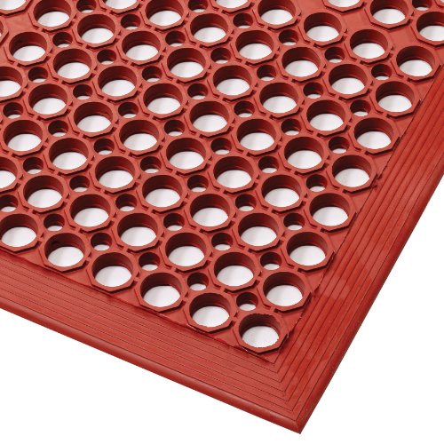 NoTrax Rubber 562 Sanitop AntiFatigue Drainage Mat for Wet Areas 3' Width x 20' Length x 12